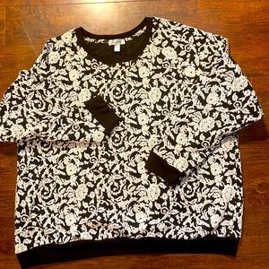 Black floral embossed sweater ☀️